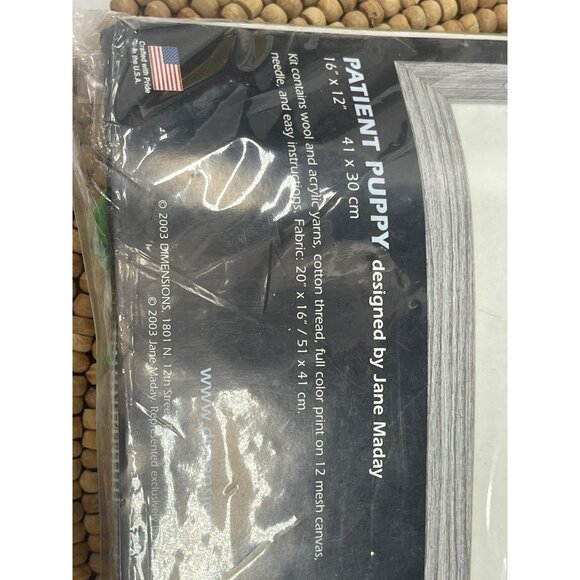 Dimensions Patient Puppy Needlepoint Kit Golden Retriever Puppy Maday 20014 NIP - Picture 6 of 10